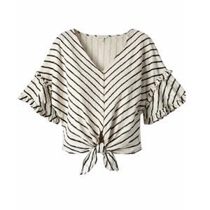 Umgee Bohemian Tie Waist Striped Top XL